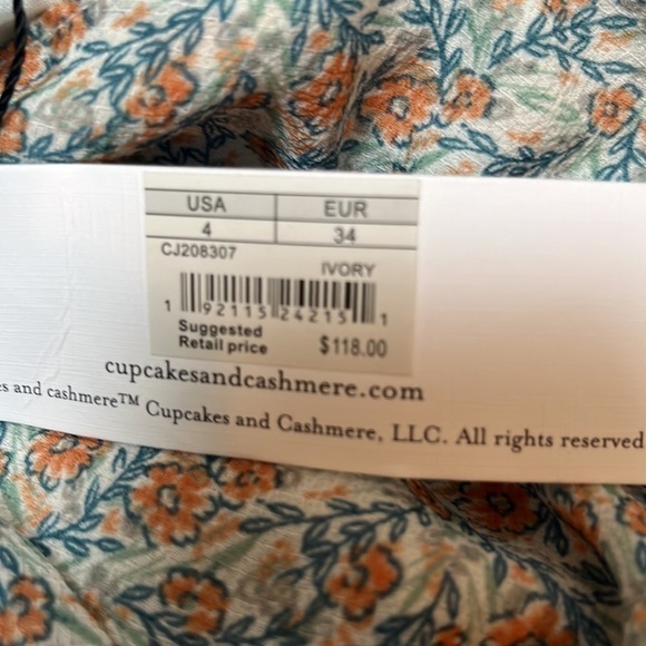 cupcakes and cashmere womens harmoni printed long sleeve dress with trims Dress - Picture 8 of 8